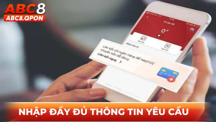 Nhập đầy đủ thông tin yêu cầu để giao dịch thành công